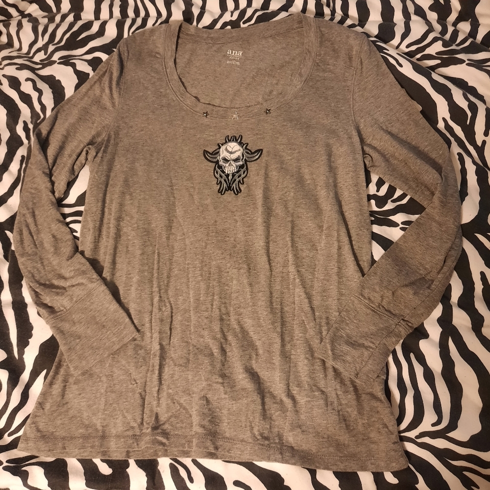 Studded Skull Long Sleeve